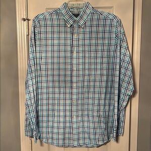 Croft & Barrow Easy Care Classic Fit Long Sleeve Blue & White Striped Shirt